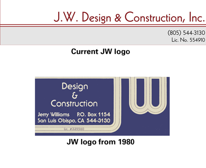 JW Design and Construction Logos